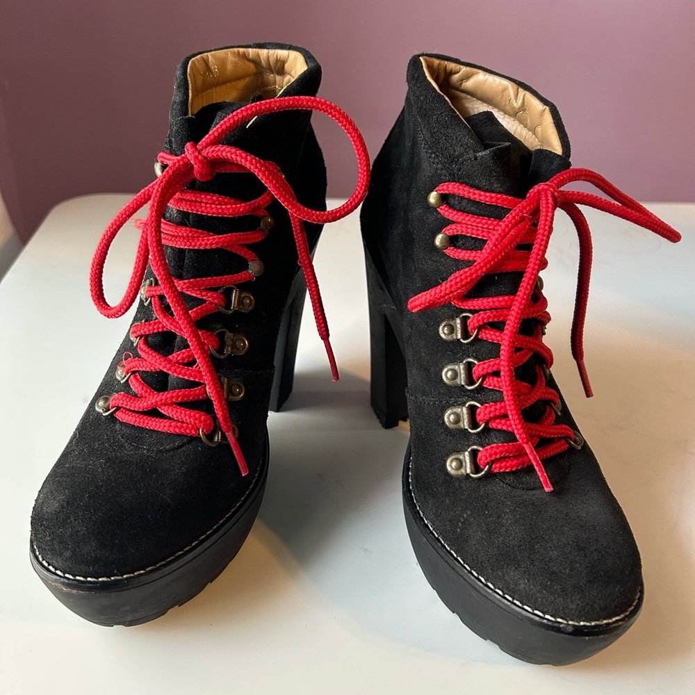 Polo Ralph Lauren Black Platform Booties, Sz EU 38.5 / US 8, good condition